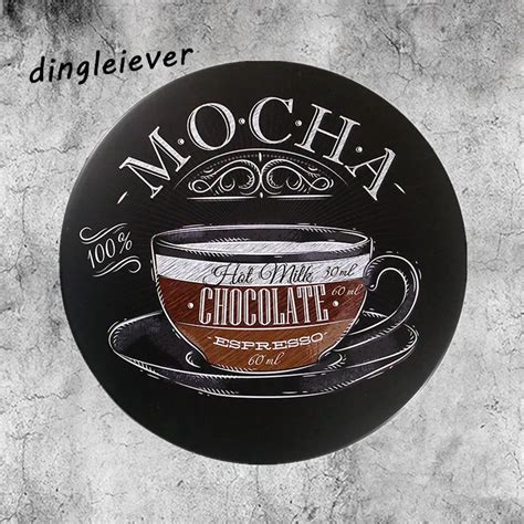 Vintage Tin Signs Round Mocha Coffee Restaurant Lounge Bar Wall Decor Plaque NA14-in Plaques ...