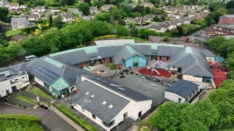 Aerial video of Roddensvale School Larne... | Stock Video | Pond5