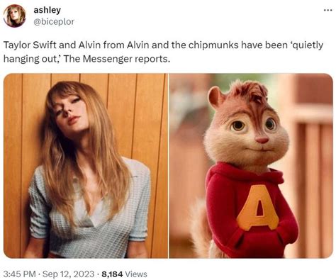 Taylor Swift and Alvin from Alvin and the chipmunks have been ‘quietly ...