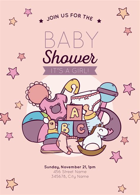 12 Free Editable Baby Shower Invitation Card Templates