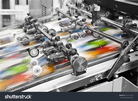 Close Offset Printing Machine During Production Stock Photo 141151414 | Shutterstock