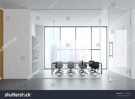 Stylish Office Conference Room Interior White Stock Illustration ...