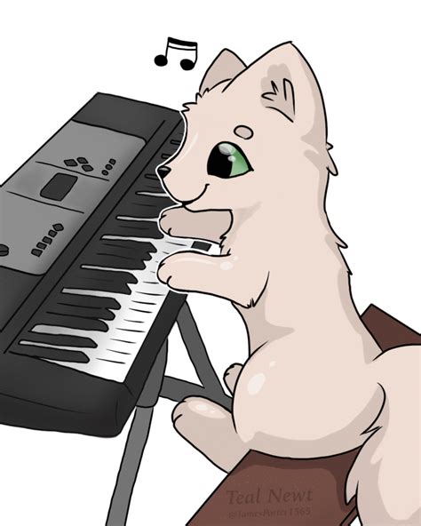 Piano Cat Meme Cartoon