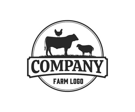 Premium Vector | Meat farm logo design. animal farm logo design vector template