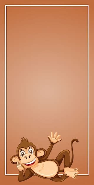 Premium Vector | Monkey on border template