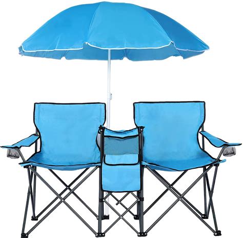 Wholesale Lulusky Custom Double Folding Camping Chair with Canopy Beach ...