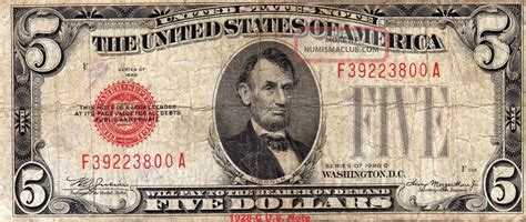 value of 1953 five dollar bill with blue seal $5 five dollar united states note 1953