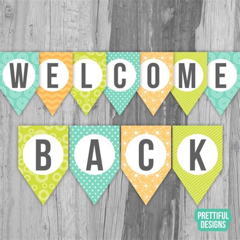 Welcome Back First Day of School Banner Printable Instant Download by ...