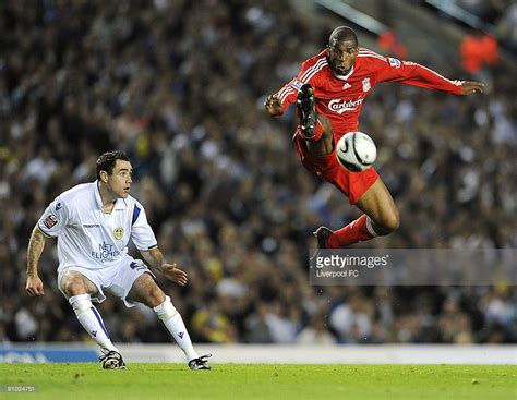 Ryan Babel of Liverpool controls the ball during the Carling Cup 3rd ...