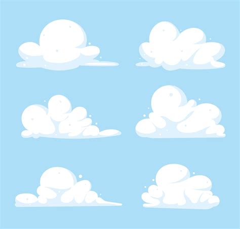 Flat cloud illustration collection. Cute cartoon cloud set. 2898778 ...