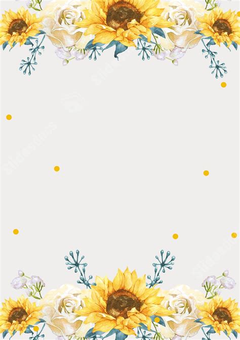 Clean Your Sunflower Flowers Page Border Background Word Template And Google Docs For Free Download