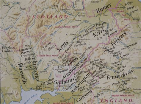 Reiver names and map locations – Reivers