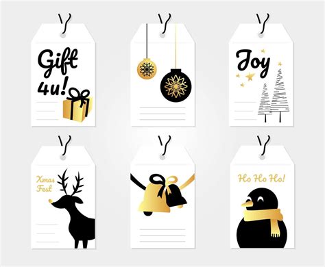 Holiday Gift Tags Template Vector Vector Art & Graphics | freevector.com