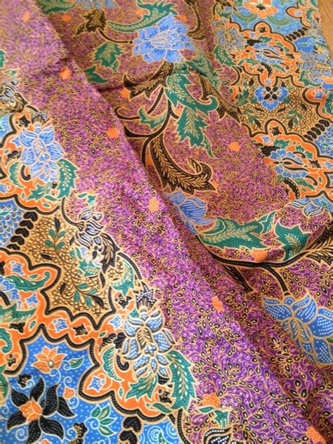 2 Yards Malaysian Batik Fabric Lightweight Cotton Floral Print by ...