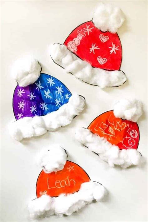 Simple Winter Hat Craft for Toddlers with Free Printable Template