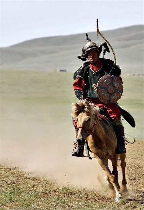 Mongolian Rider with Bow on Horseback