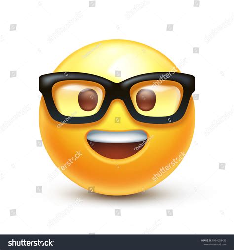 Nerd Emoji Emoticon Transparent Glasses Funny Stock Vector (Royalty Free) 1994093435 | Shutterstock