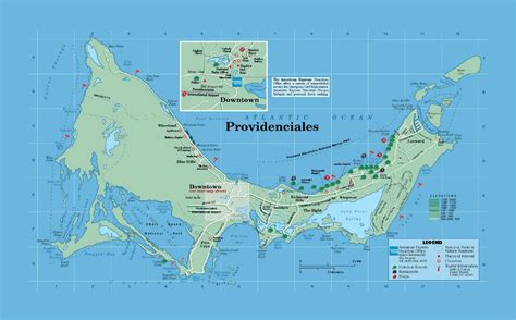 Large tourist map of Providenciales Island, Turks and Caicos Islands | Turks and Caicos Islands ...