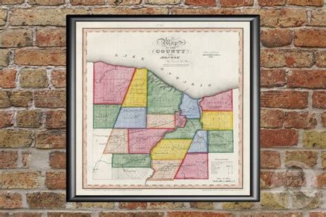 Monroe County New York Vintage Map From 1840 Old County Map - Etsy ...