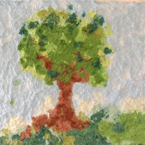 Paper Pulp Pulp Painting Tree original art Handmade