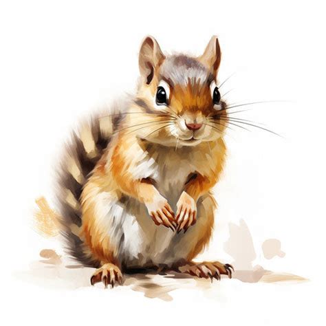 Vector & 4K Chipmunk Clipart in Oil Painting Style – IMAGELLA