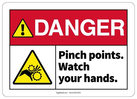 OSHA DANGER SAFETY SIGN Pinch points. Watch your hands. - Walmart.com