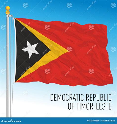 Timor East Official National Flag, Asia Stock Vector - Illustration of ...