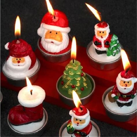 Colorful Candles Santa Claus Birthday Candles Christmas Party ...