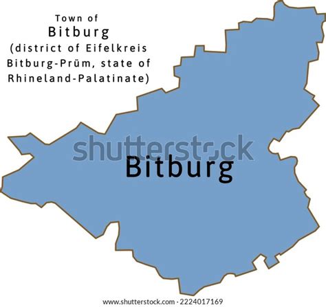 Bitburg Town Map Eifelkreis District Rhinelandpalatinate Stock Vector ...