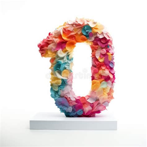 Colorful Flower Number Ninety Paper Sculpture Stock Illustration - Illustration of flowers ...