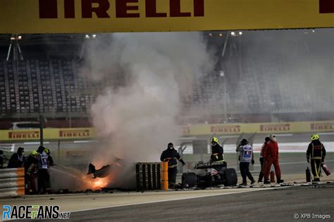 Romain Grosjean crash, Bahrain International Circuit, 2020 · RaceFans