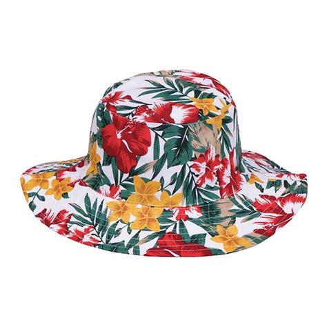 Reversible Floral Print-Solid Color Bucket Hat - Karen Keith Hats ...