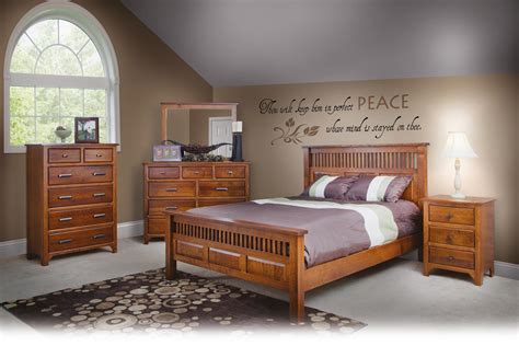 Mission Style Bedroom Sets / Mission Style Medium Oak Finish Bedroom w ...