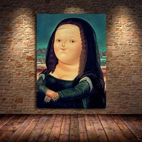 Nordic Funny Art Mona Lisa Canvas Paintings By Fernando Botero Famous Wall Art Poster and Prints ...