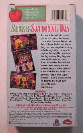 Barney's Sense-Sational Day VHS VIDEO | eBay