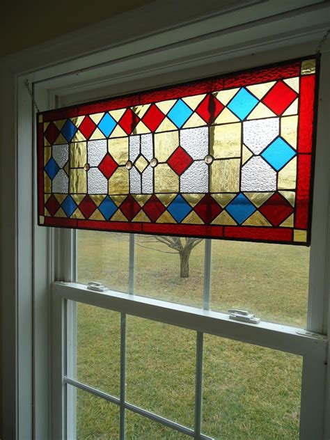 Stained Glass Transom Window Suncatcher Panel Valance 30 X 13.5 - Etsy