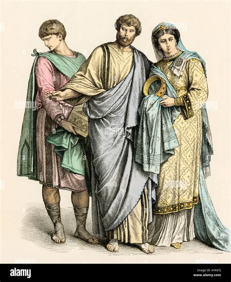 Christians in the time of ancient Rome. Hand-colored print Stock Photo: 17127797 - Alamy