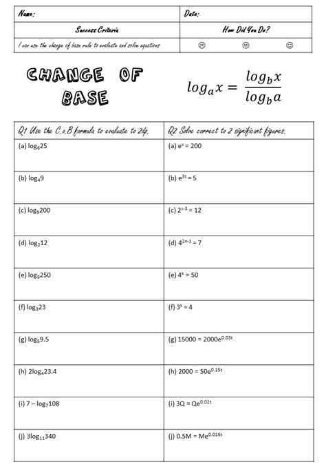 ️Logarithmic Equations Worksheet Doc Free Download| Gambr.co