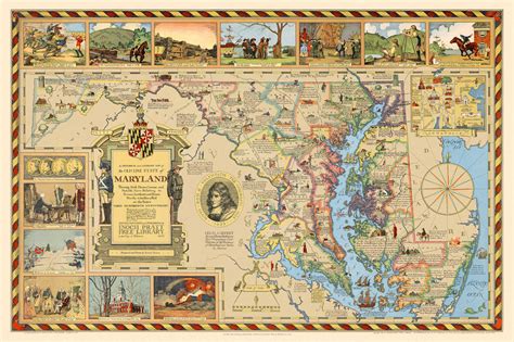 Historical & Literary Map of Maryland | Battlemaps.us