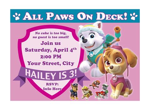 FREE Printable Paw Patrol Birthday Invitation Ideas | FREE Invitation ...