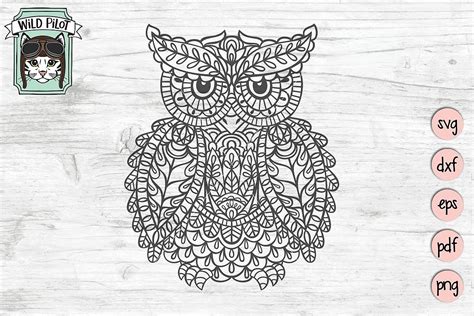 Owl SVG file, Owl Mandala SVG, Owl cut file, Owl vector