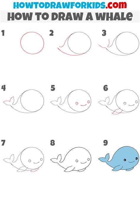 How to Draw a Whale - Easy Drawing Tutorial For Kids