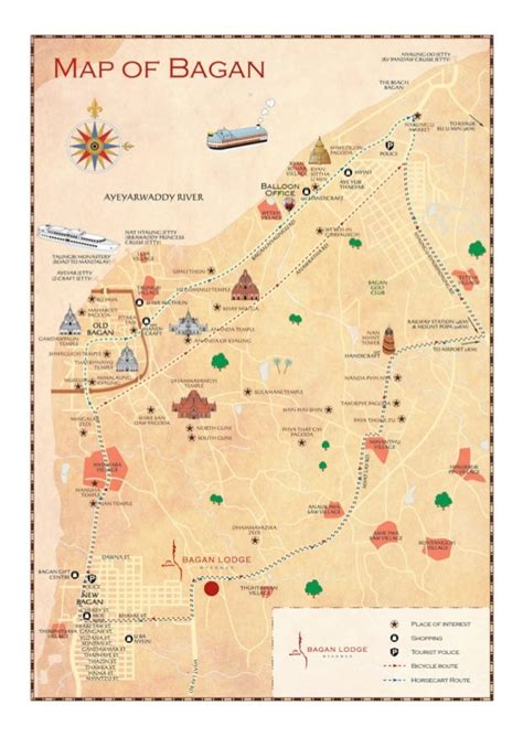 Map of Bagan and Bagan Lodge