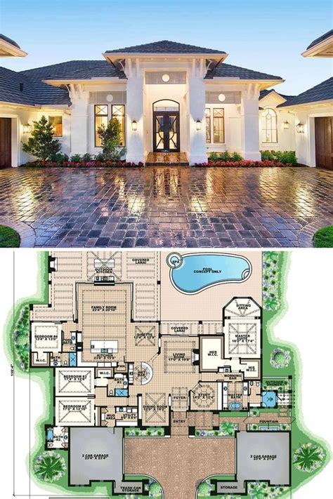 Single-Story 4-Bedroom Luxurious Mediterranean Home (Floor Plan ...