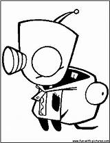 Invader Zim Gir Coloring Pages To Print  Home sketch template