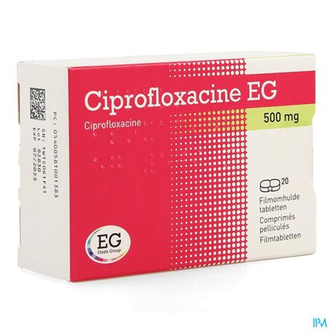 CIPROFLOXACINE EG 500 MG COMP 20 X 500 MG | Apotheek Thiels