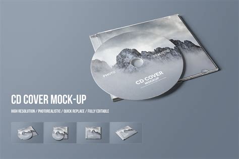 CD Cover Mockup on Yellow Images Creative Store