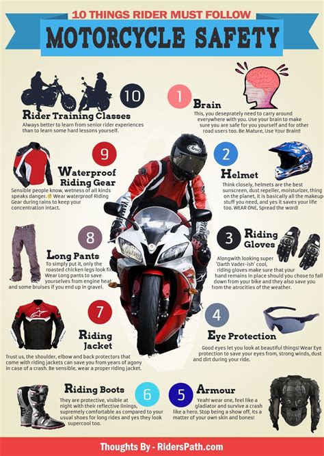 Here is the infographic about 10 things to follow for motorcycle safety ...