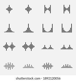 Set Sound Waves Black White Vector Stock Vector (Royalty Free) 1892120056 | Shutterstock