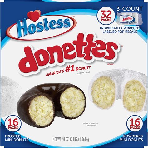 Hostess Mini Powered Donettes and Frosted Chocolate Donettes (1.5 oz ...